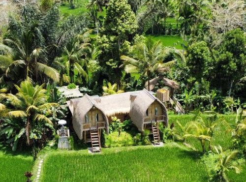 Kawig Bamboo House - Ricefield view, Eco Bamboo Home in Tampaksiring