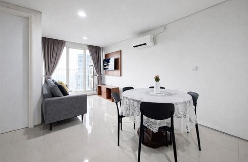 Serpong Apartment | Comfy White 2Br For 3 Pax At Tuscany Residence