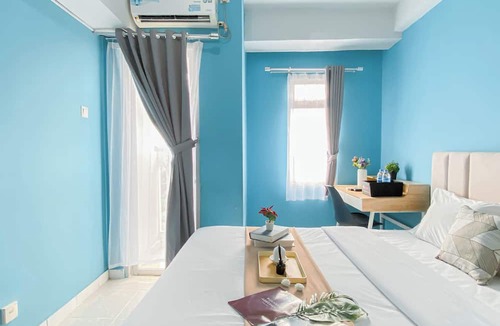 Bogor Barat Apartment | Neat Studio With Blue Toned Wall At Dramaga Tower Apartment