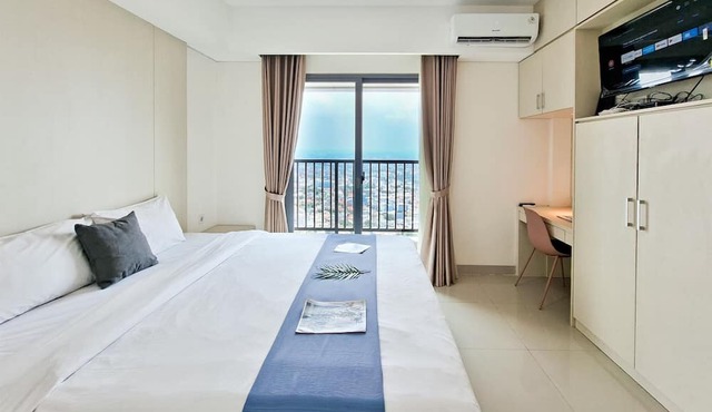 Wooden Accents 1Br Without Living Room At Bintaro Embarcadero Apartment in South Tangerang